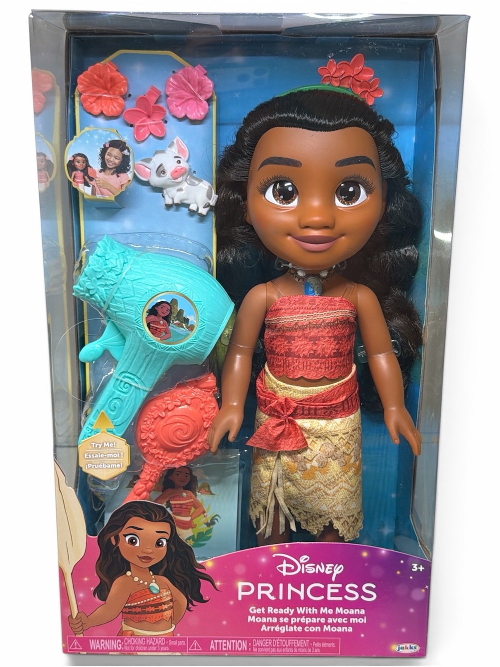 Disney Moana Doll with Coral Dress and Teal Styling Accessories